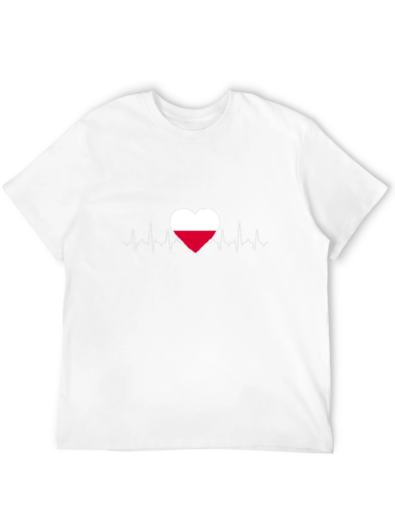 Poland Flag Heartbeat Graphic Tee - Black