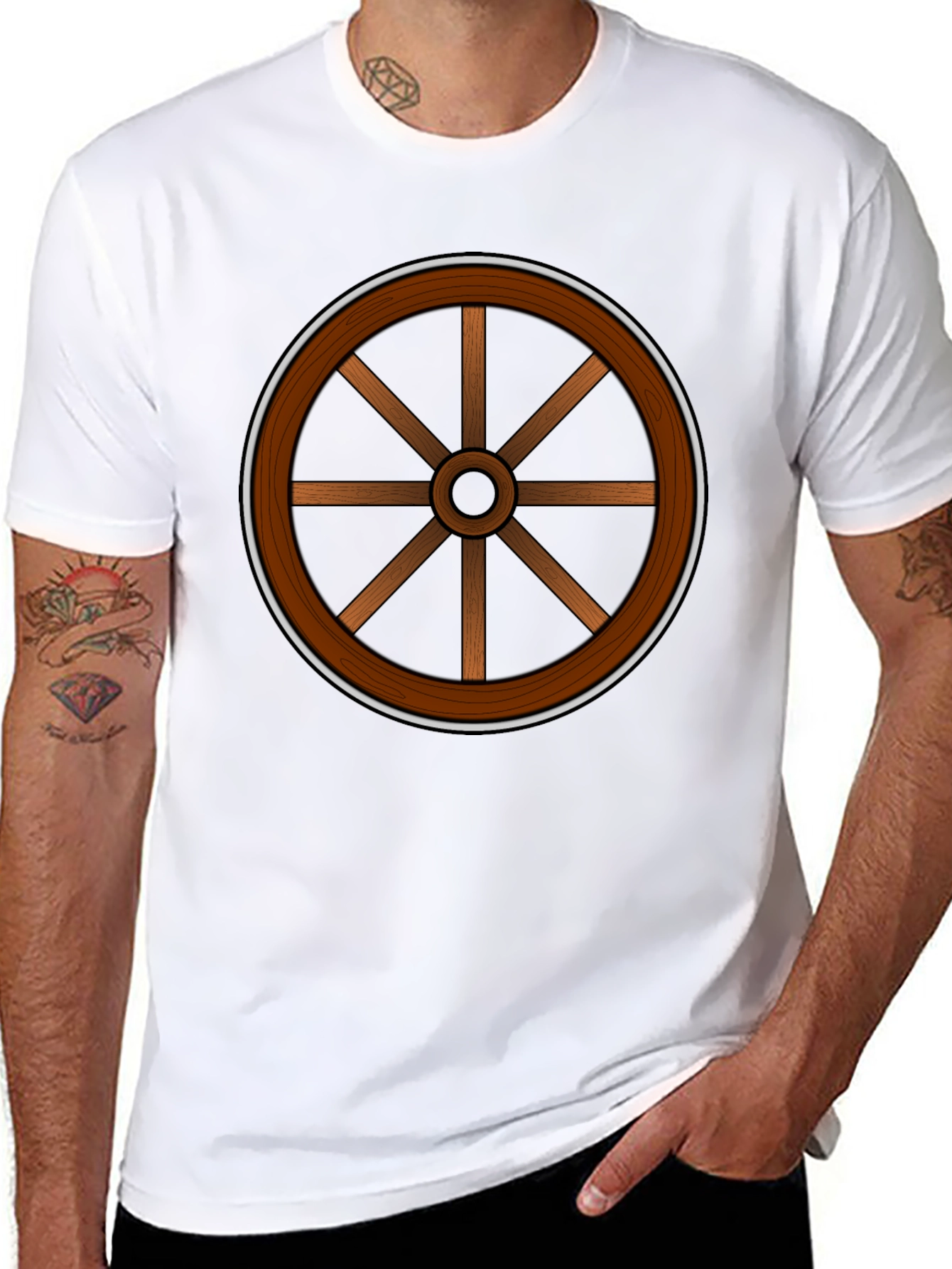 Wagon Wheel Graphic Tee - Retro Style