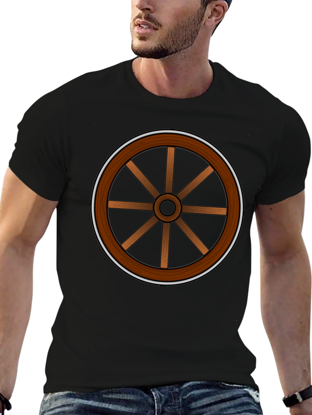 Wagon Wheel Graphic Tee - Retro Style