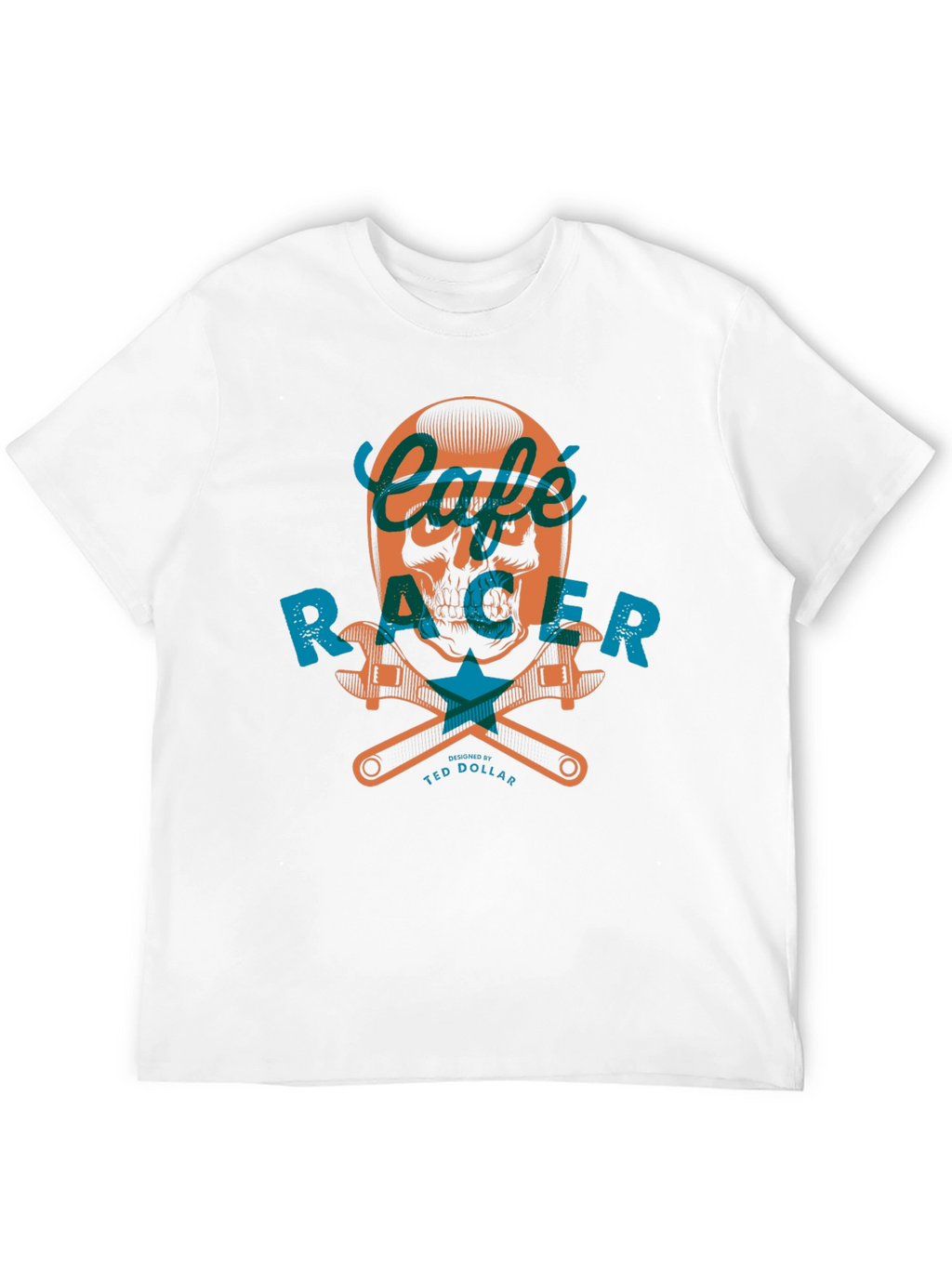 Cafe Racer Skull Graphic Tee - Black Cotton