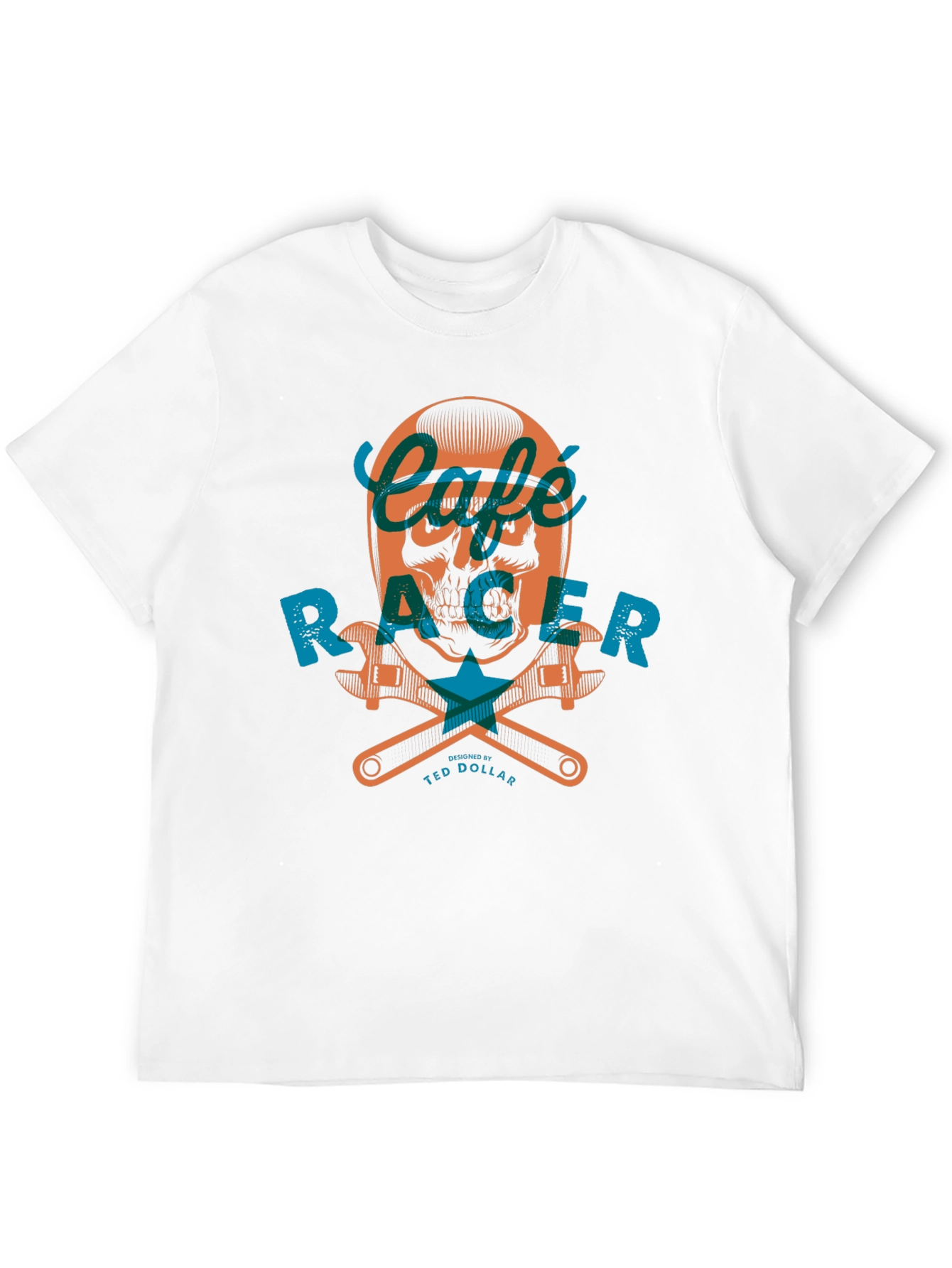 Cafe Racer Skull Graphic Tee - Black Cotton