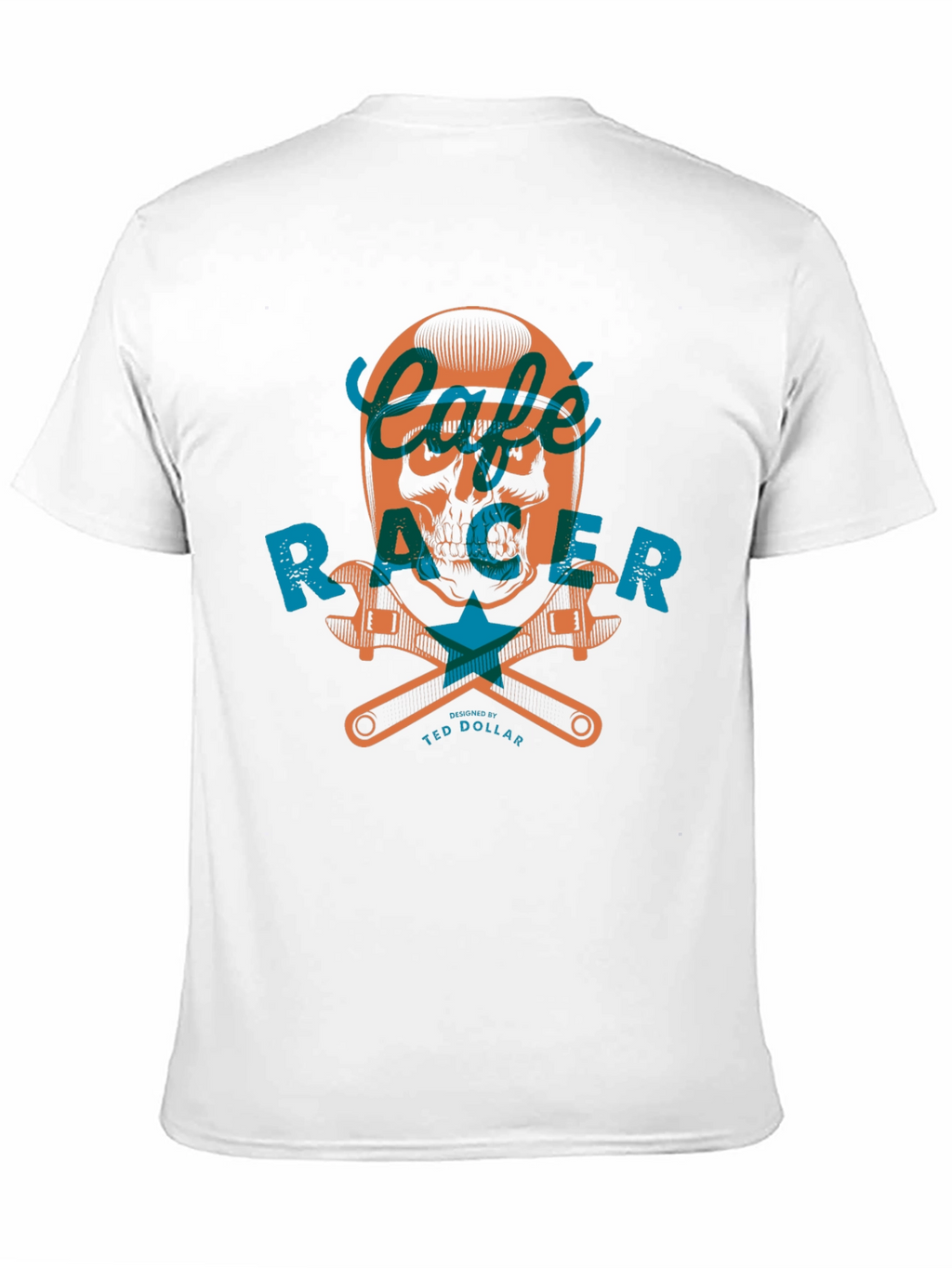Cafe Racer Skull Graphic Tee - Black Cotton