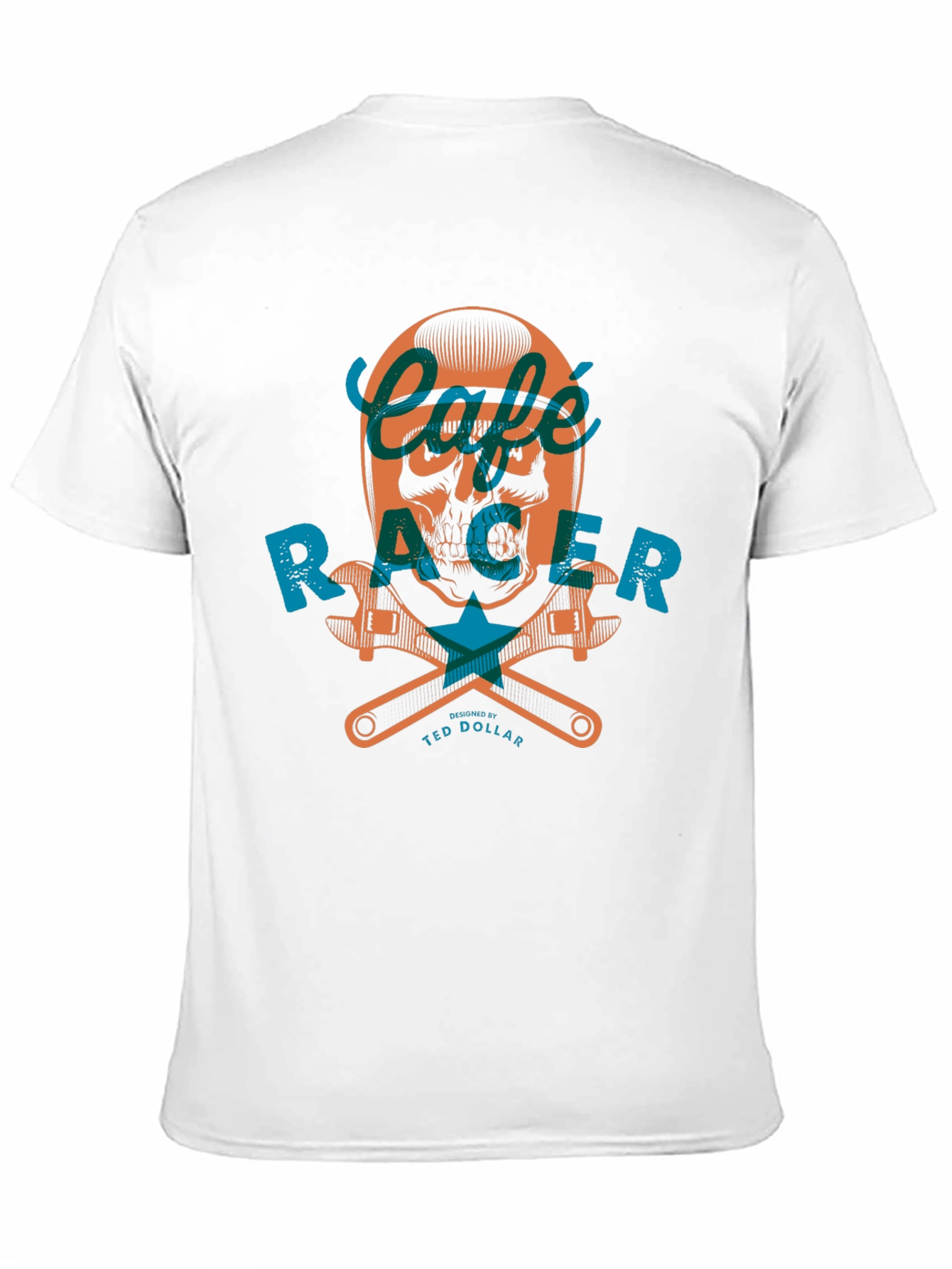 Cafe Racer Skull Graphic Tee - Black Cotton
