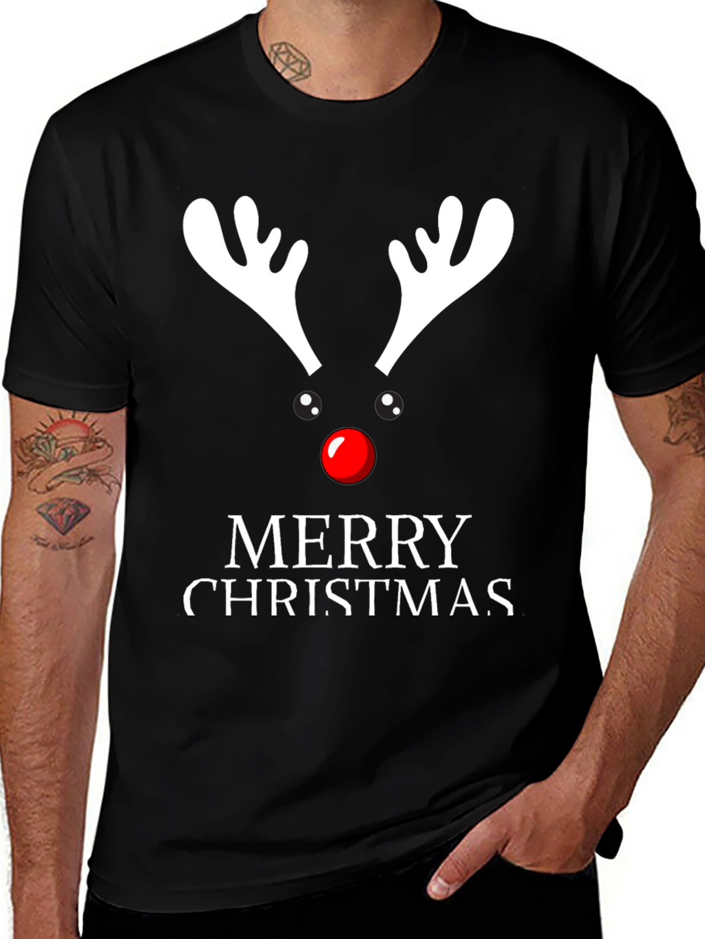 Reindeer Merry Christmas Graphic Tee