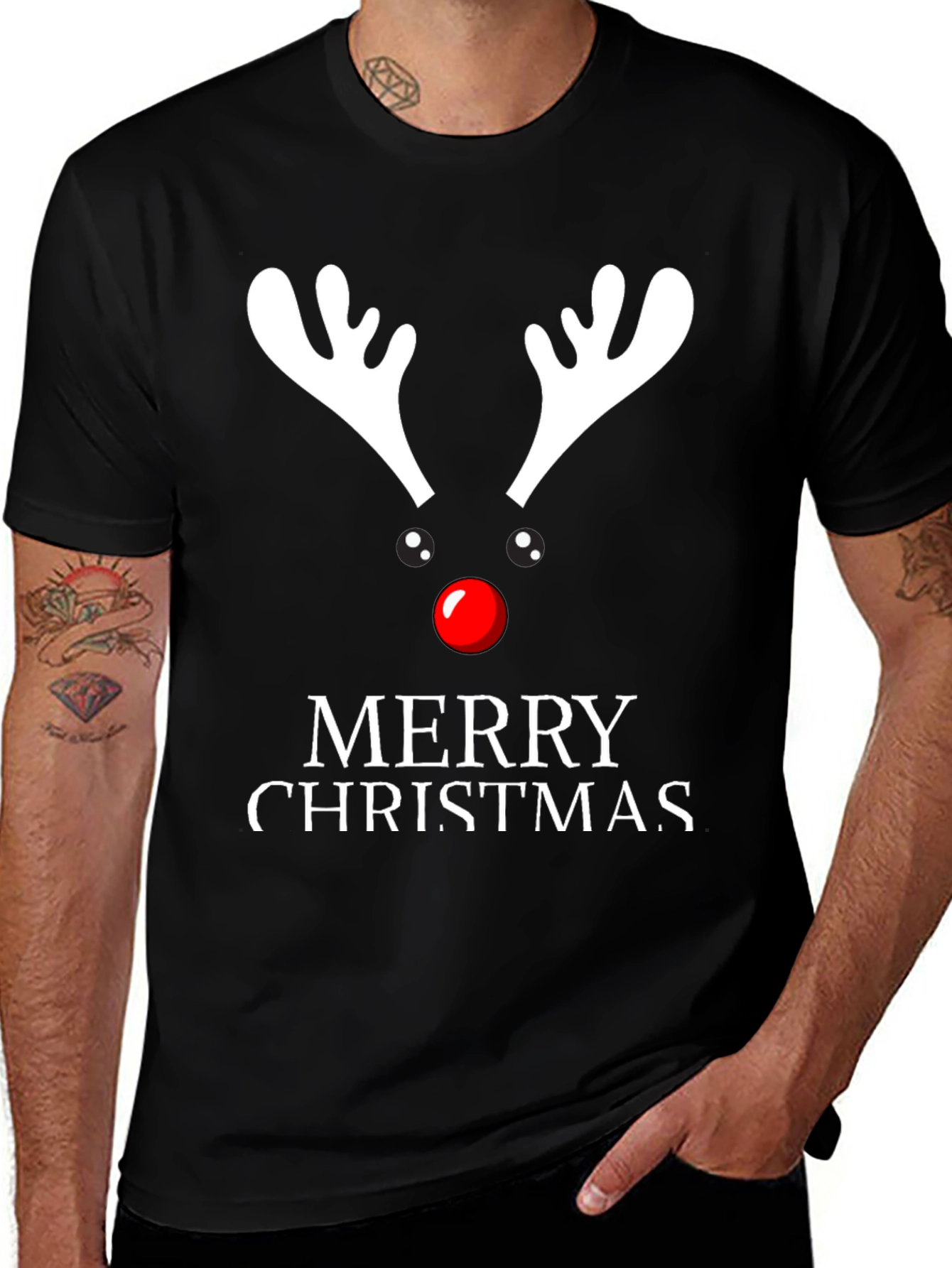 Reindeer Merry Christmas Graphic Tee