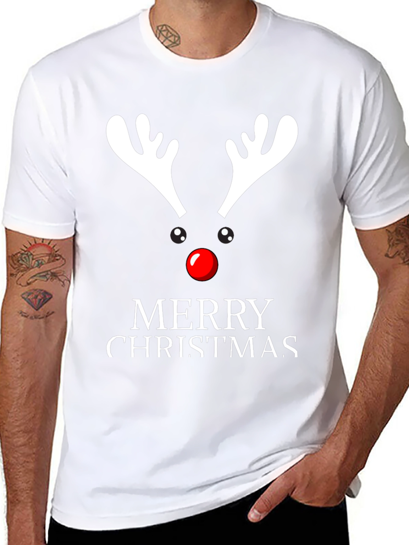 Reindeer Merry Christmas Graphic Tee