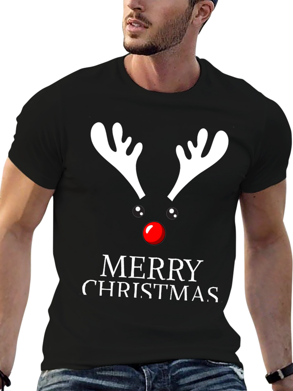 Reindeer Merry Christmas Graphic Tee