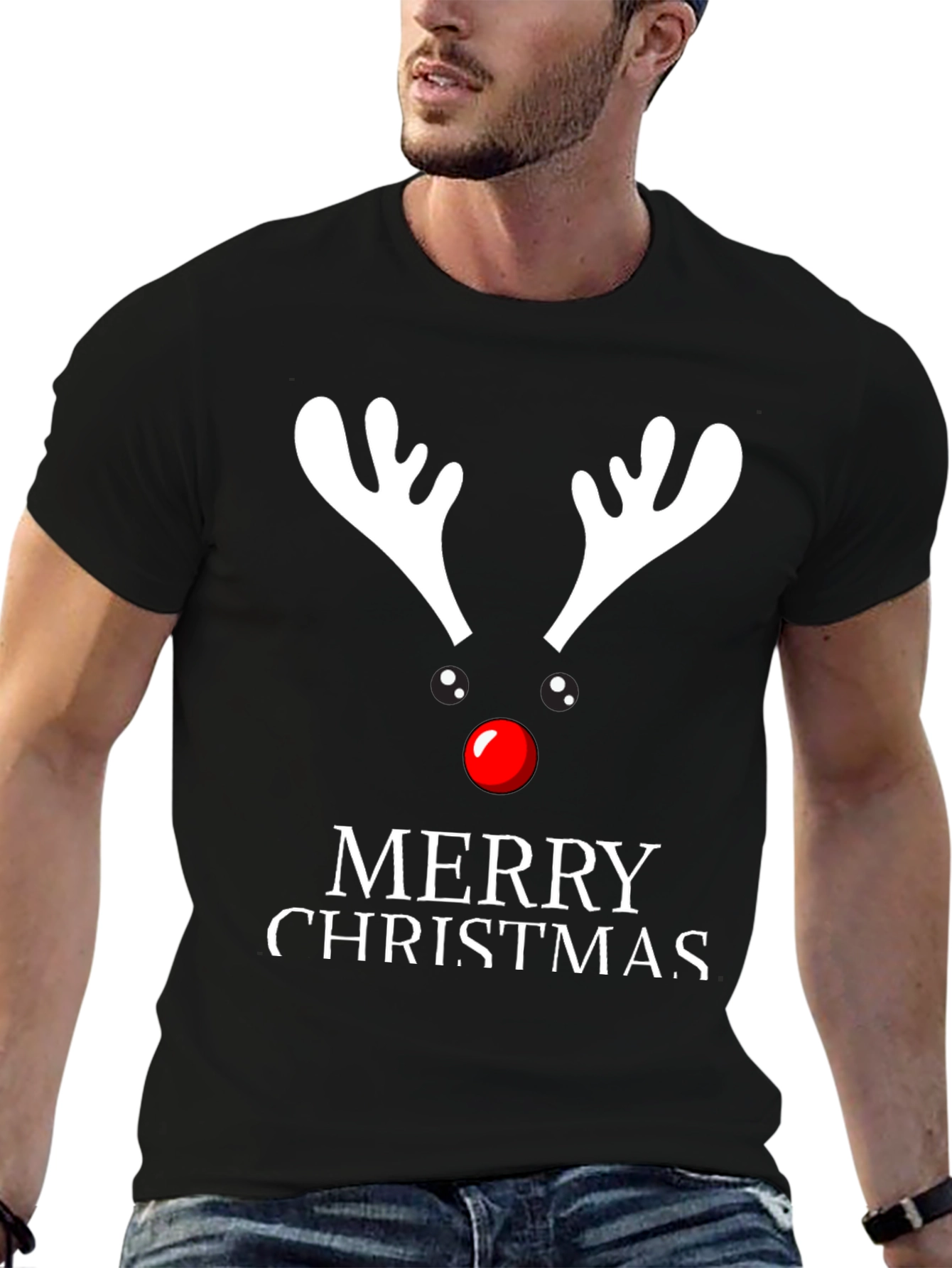 Reindeer Merry Christmas Graphic Tee