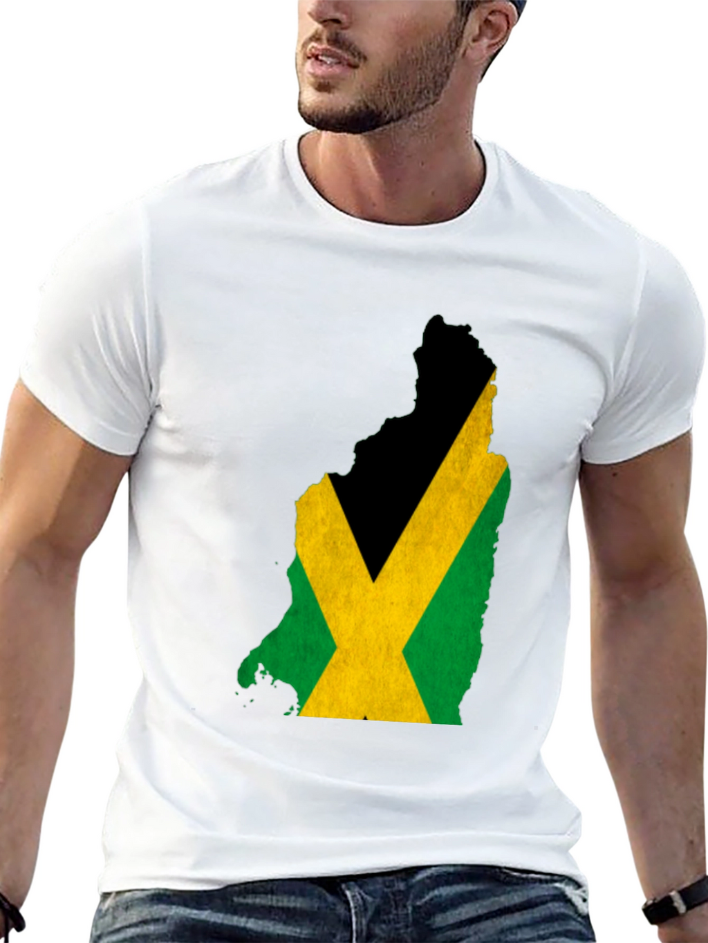 Jamaica Flag Map Tee - Black