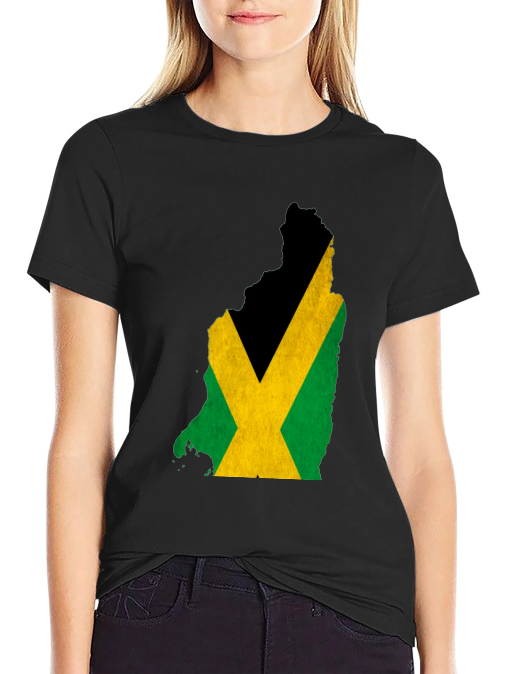 Jamaica Flag Map Tee - Black