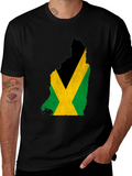 Jamaica Flag Map Tee - Black