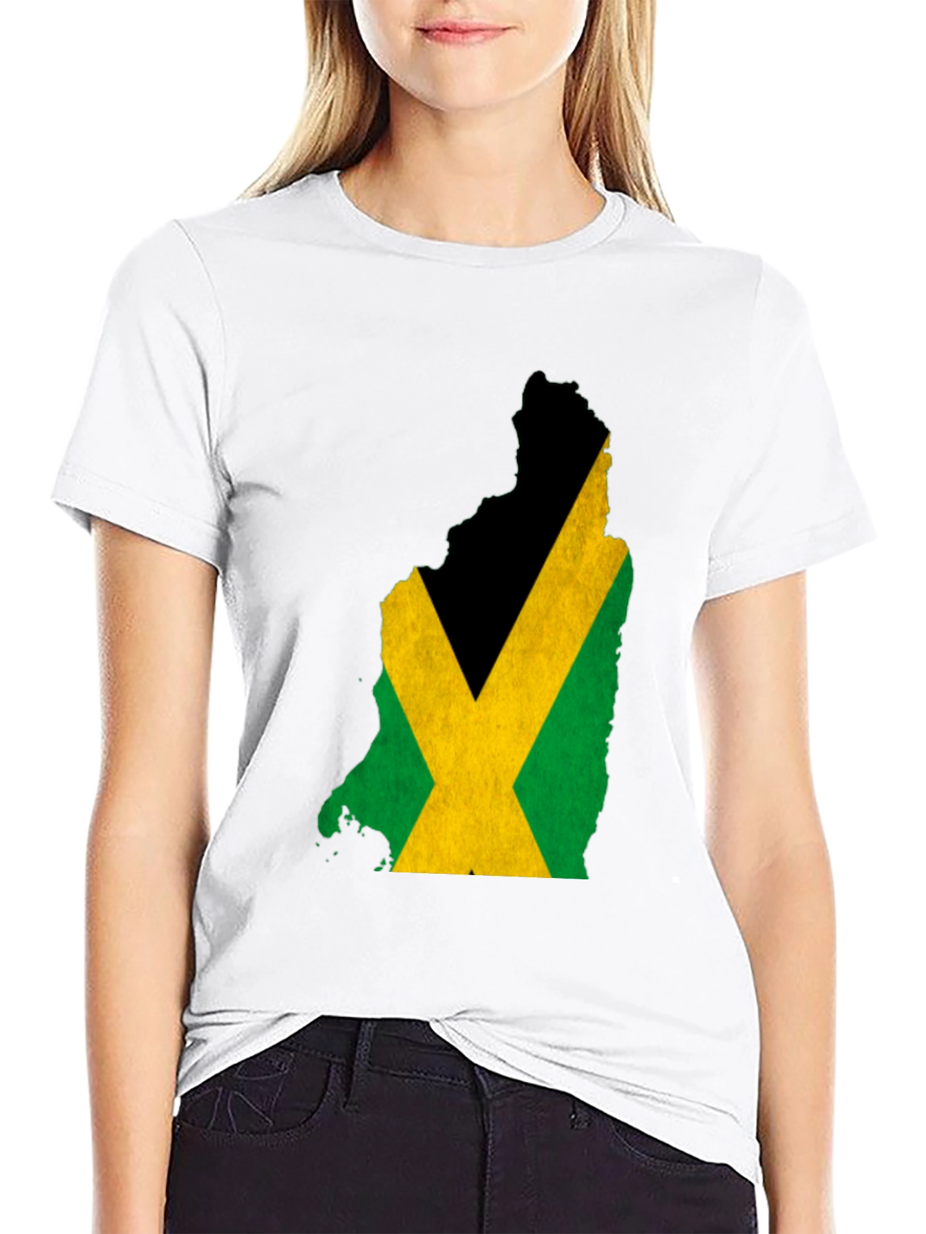 Jamaica Flag Map Tee - Black