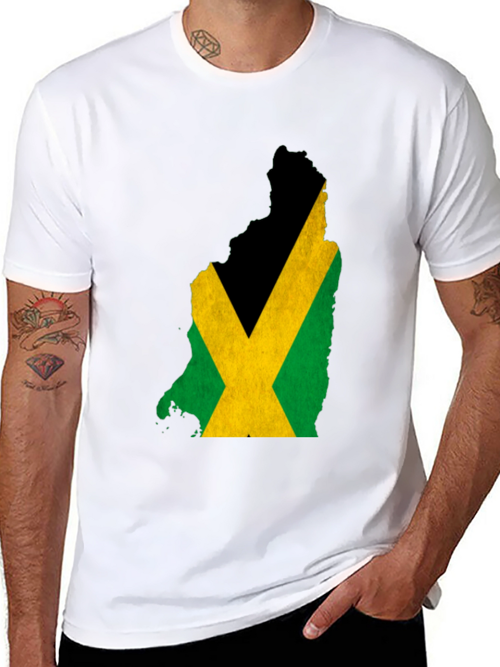 Jamaica Flag Map Tee - Black