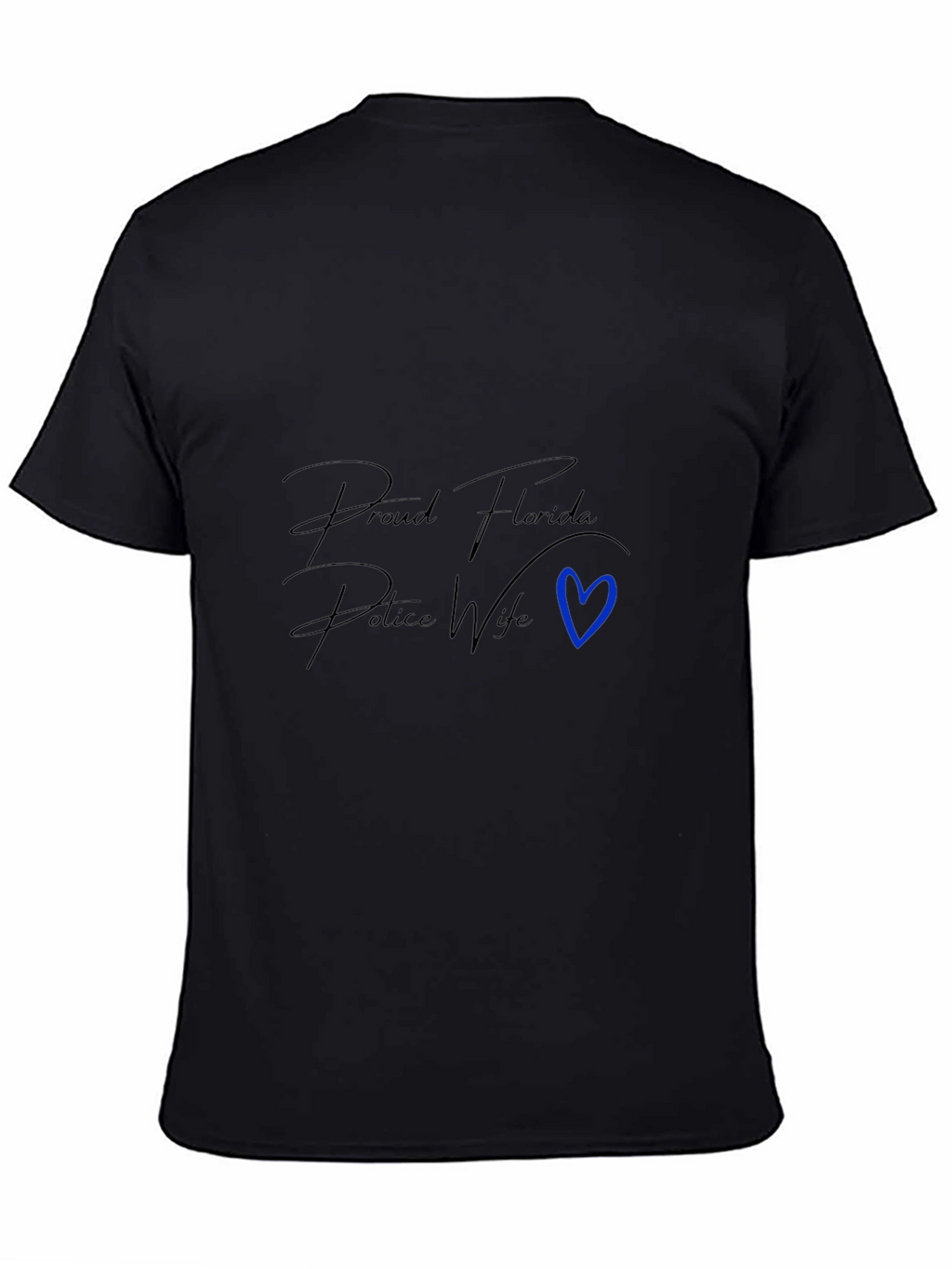 Proud Florida Police Wife Black T-Shirt