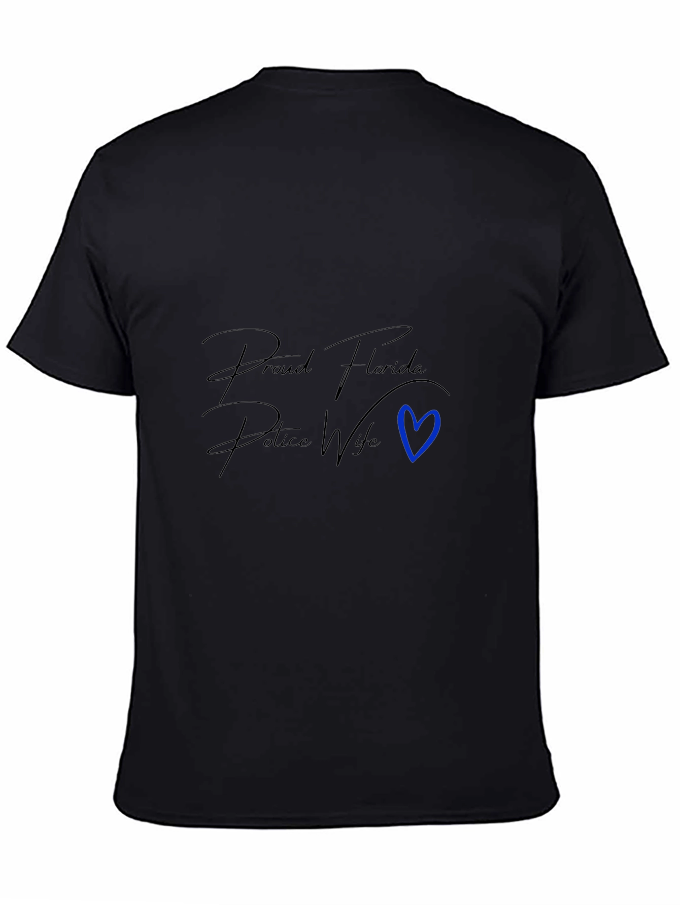 Proud Florida Police Wife Black T-Shirt
