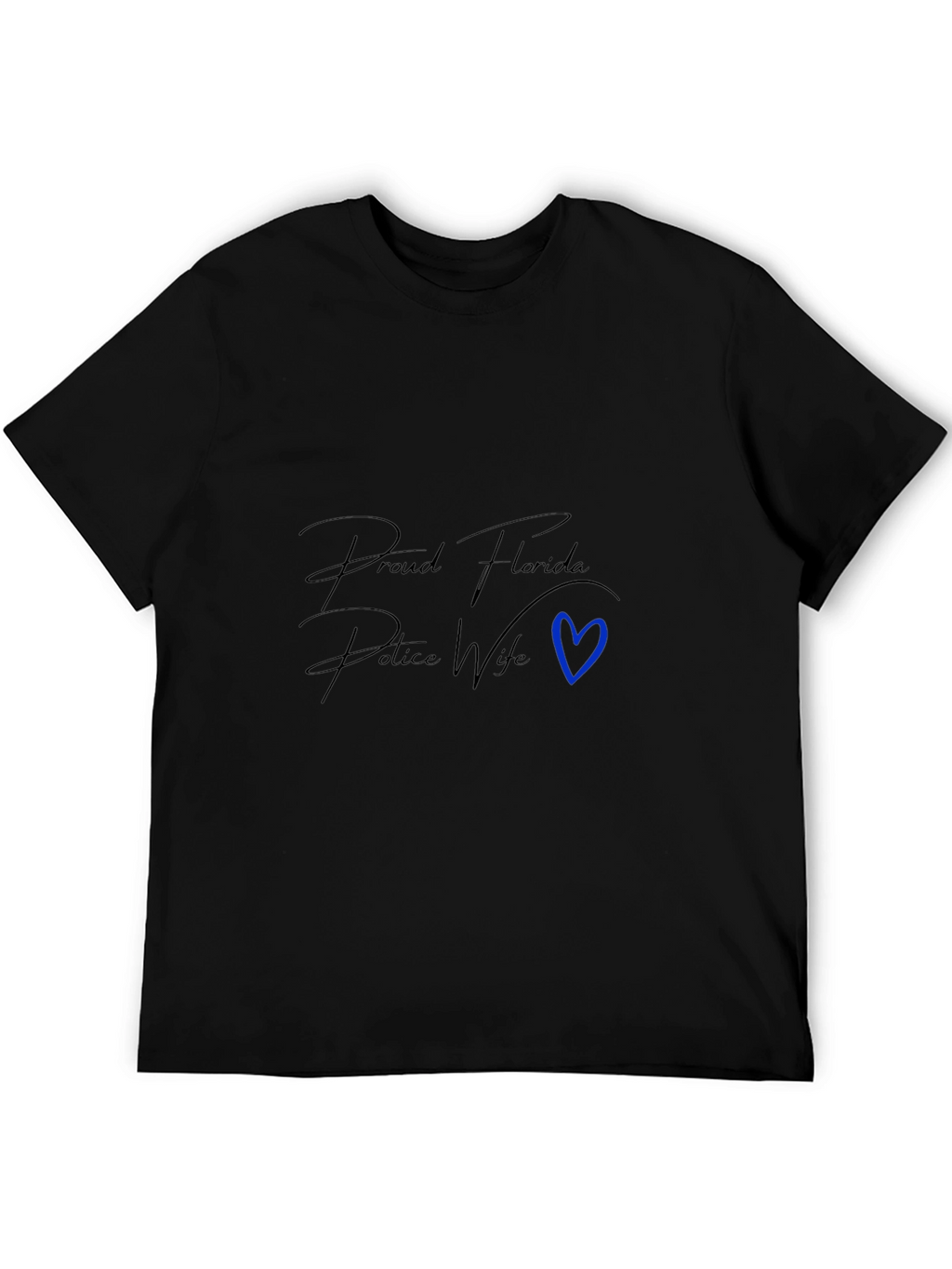 Proud Florida Police Wife Black T-Shirt