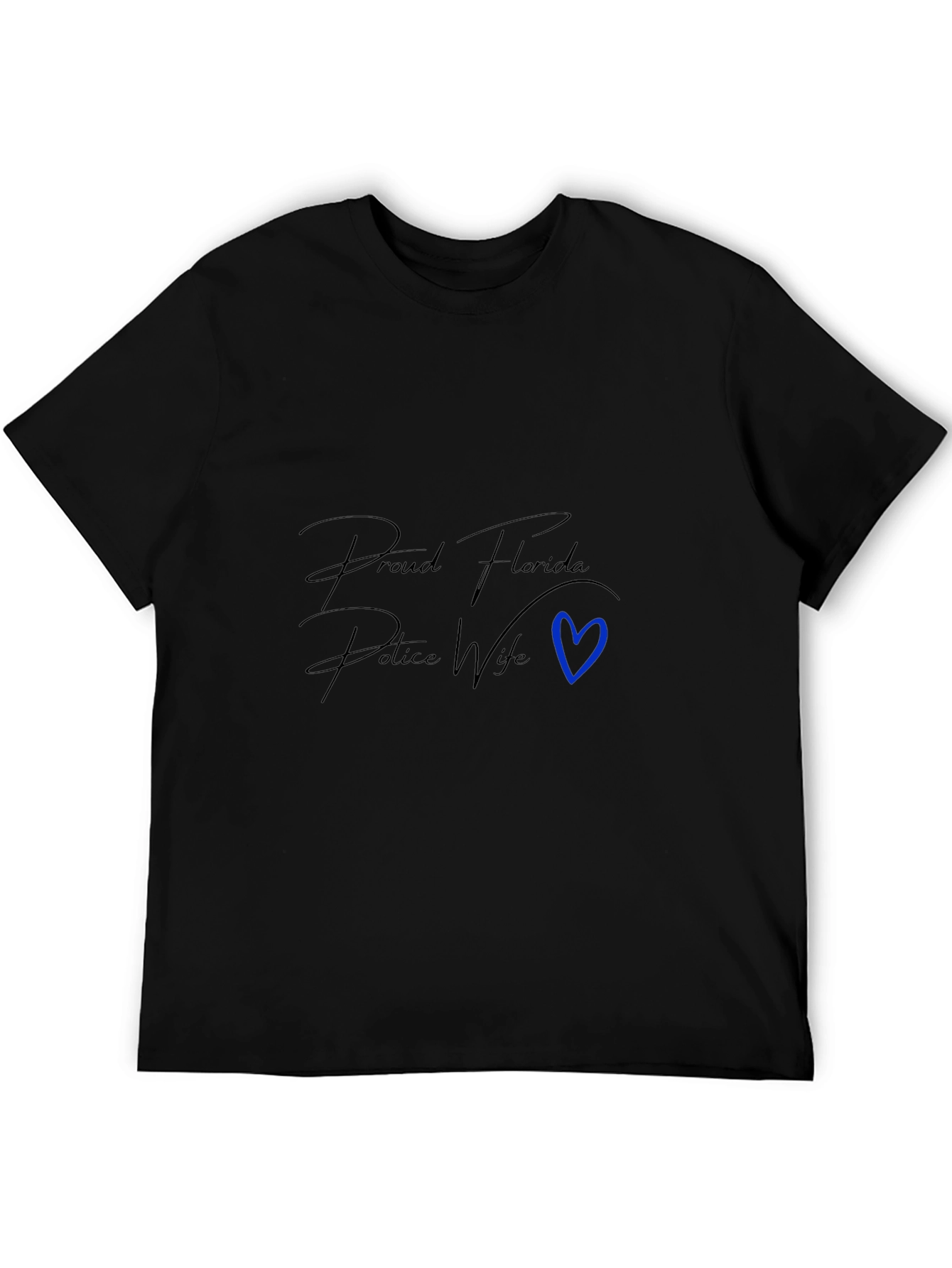 Proud Florida Police Wife Black T-Shirt