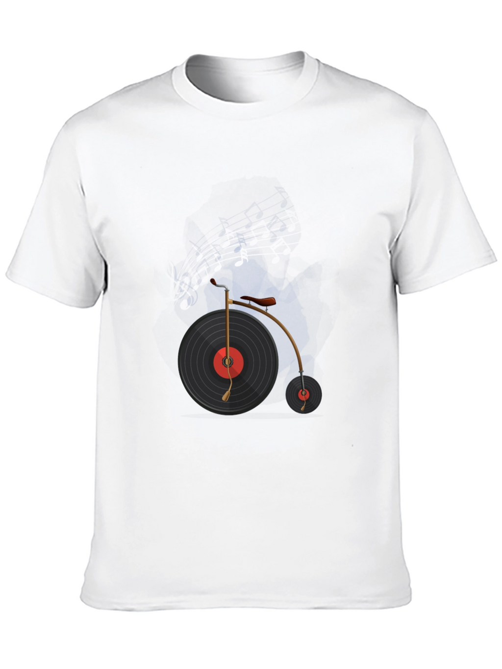 Vinyl Record Bicycle Graphic T-Shirt