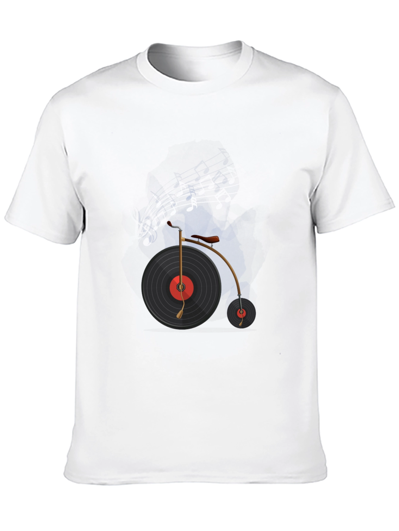 Vinyl Record Bicycle Graphic T-Shirt