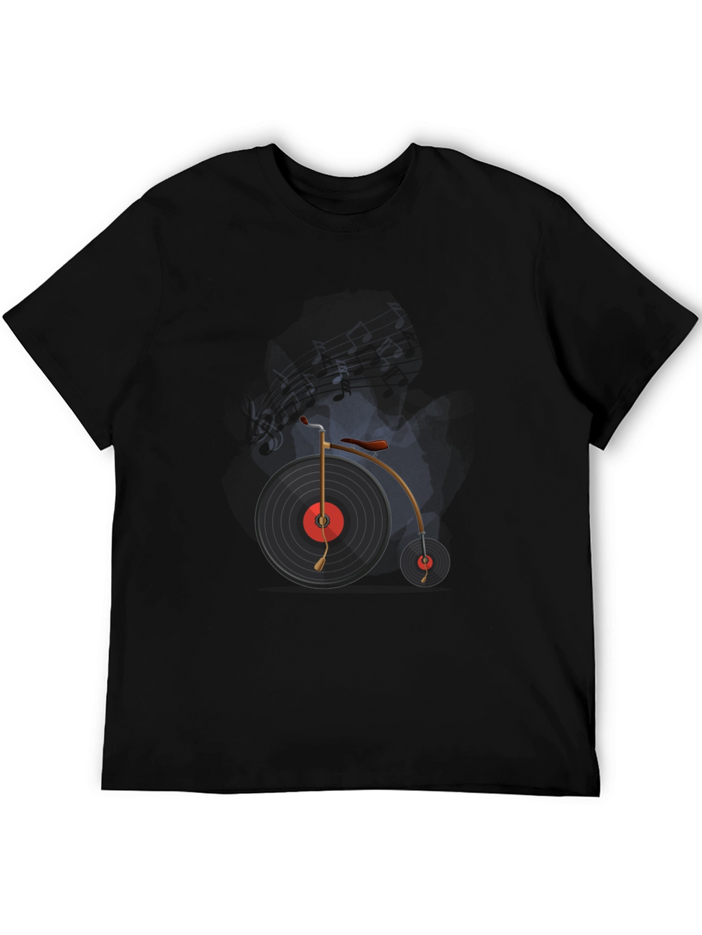 Vinyl Record Bicycle Graphic T-Shirt