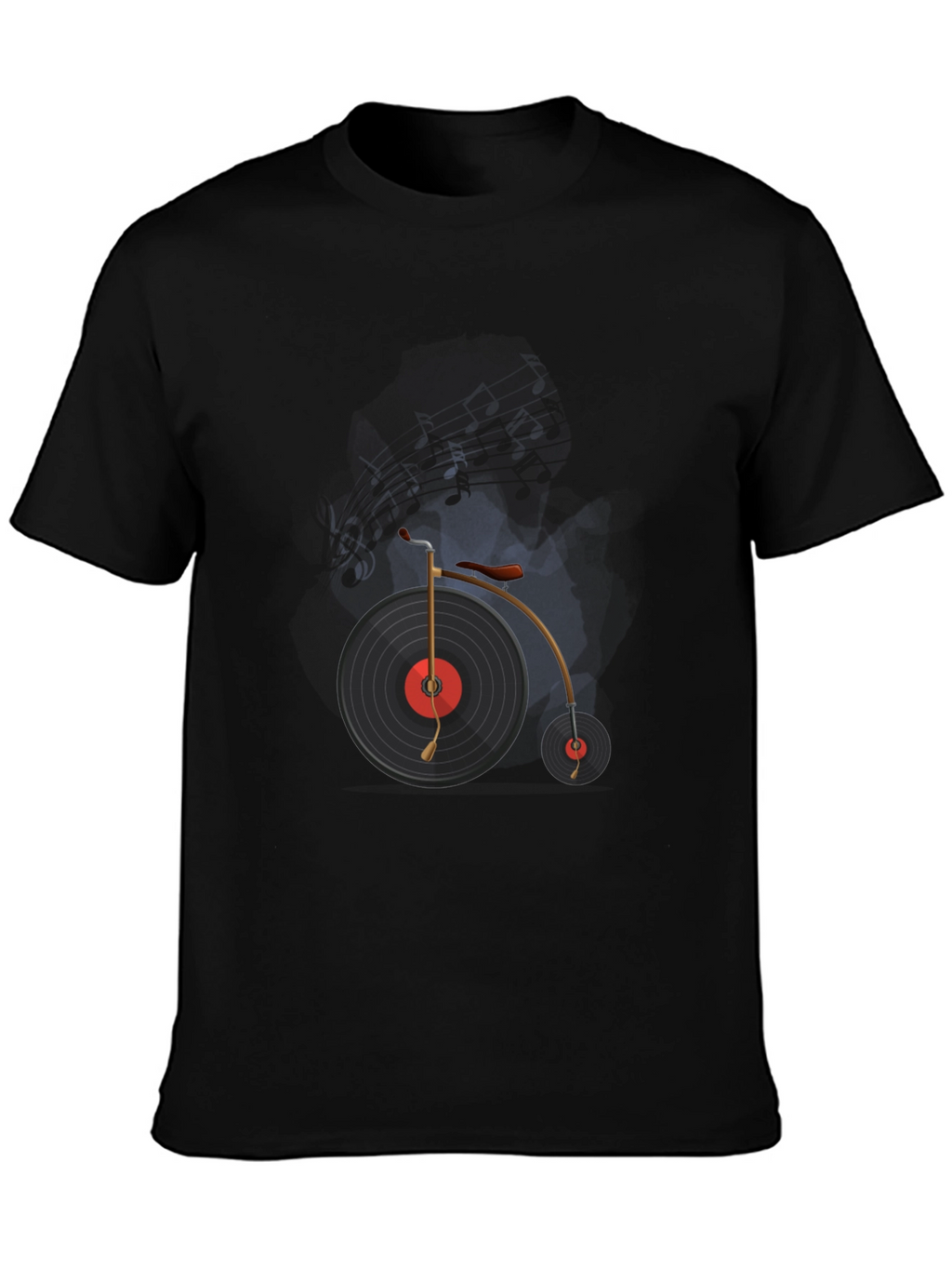 Vinyl Record Bicycle Graphic T-Shirt
