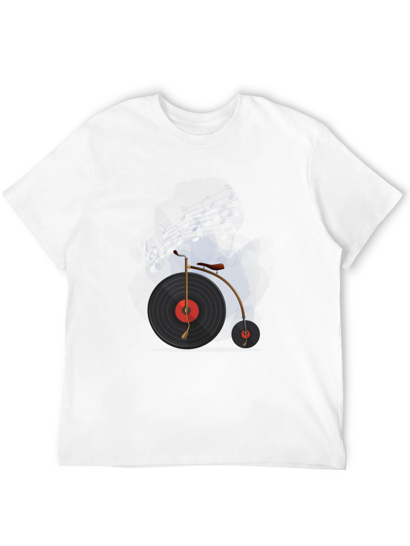 Vinyl Record Bicycle Graphic T-Shirt