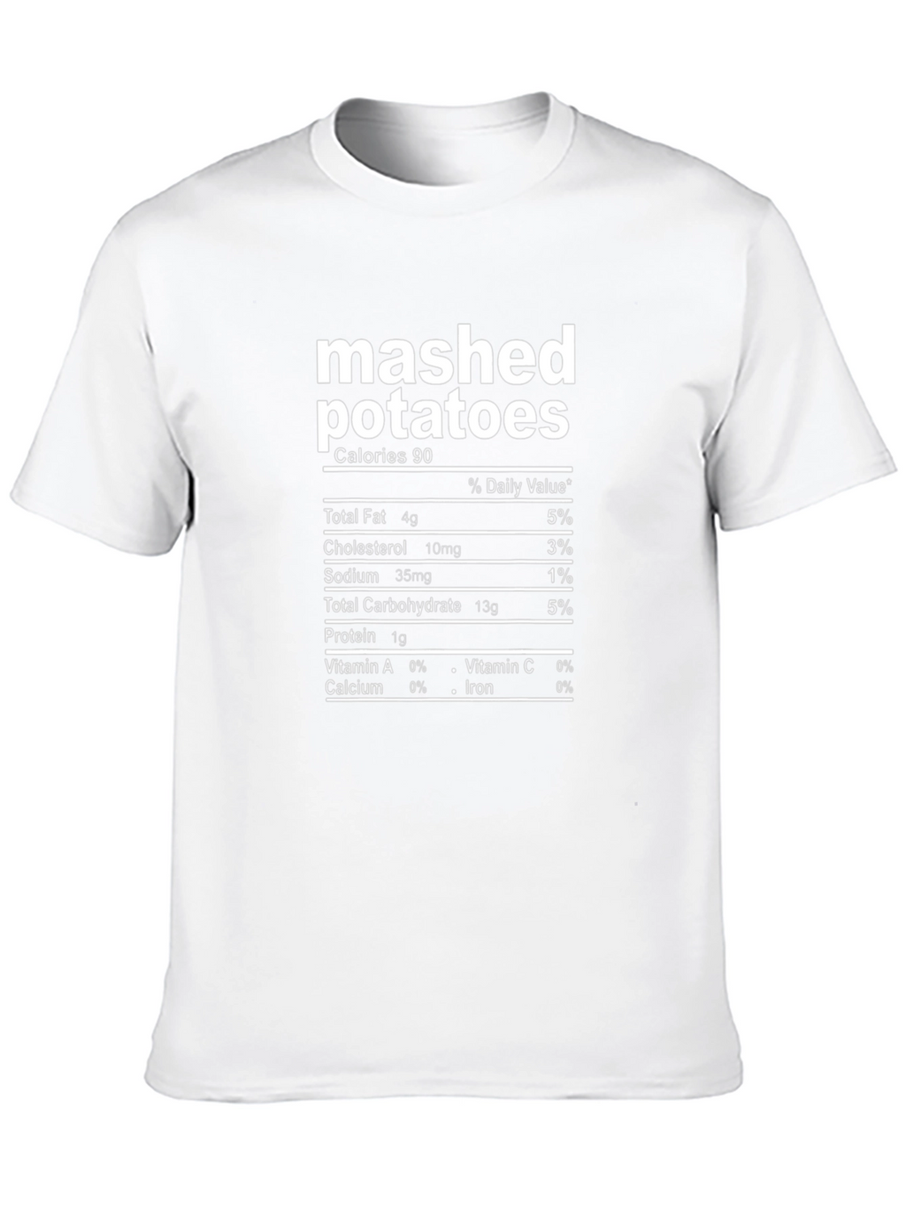 Mashed Potatoes Nutrition Facts Black T-Shirt