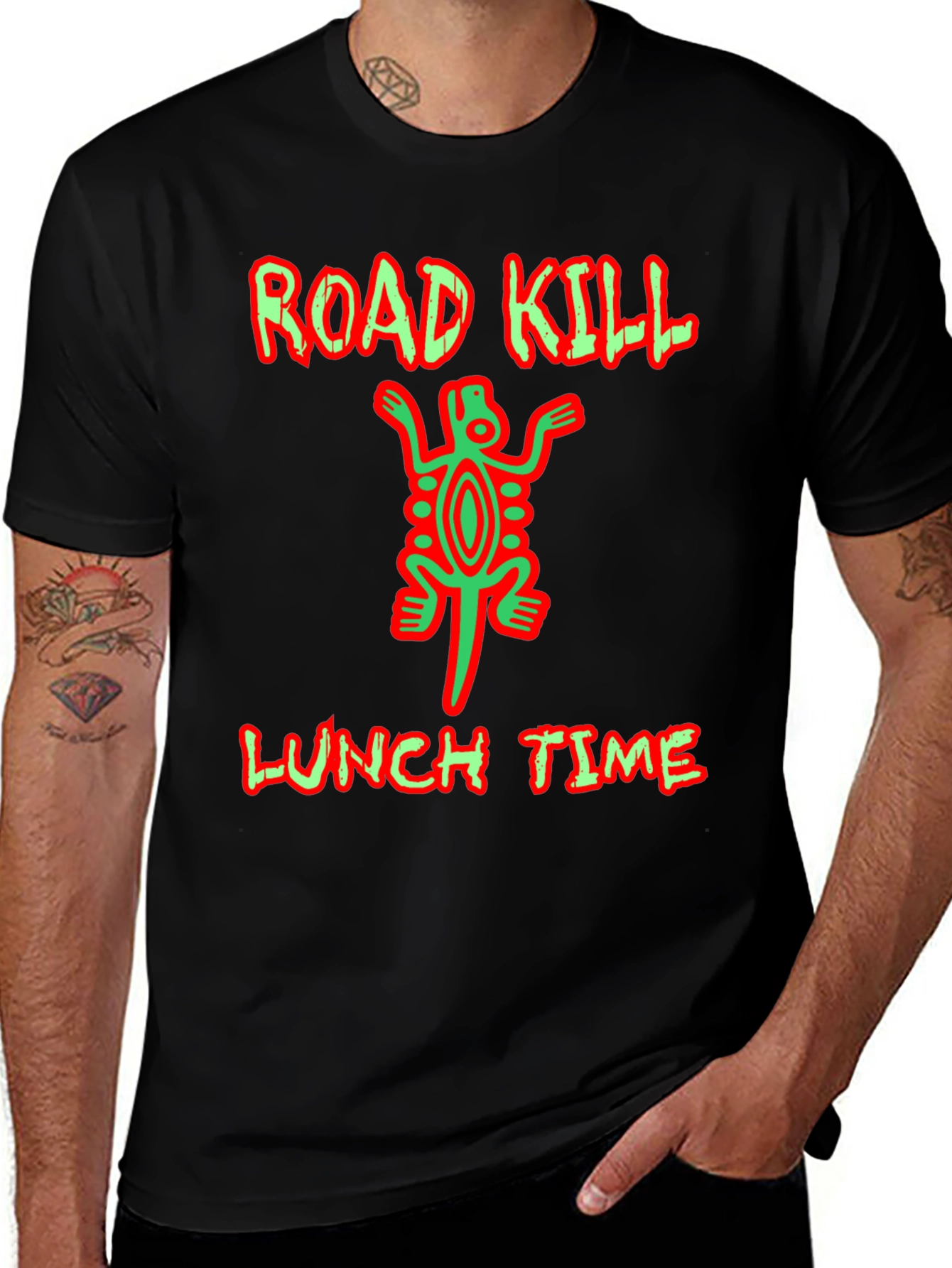 Road Kill Lunch Time Funny Graphic T-Shirt