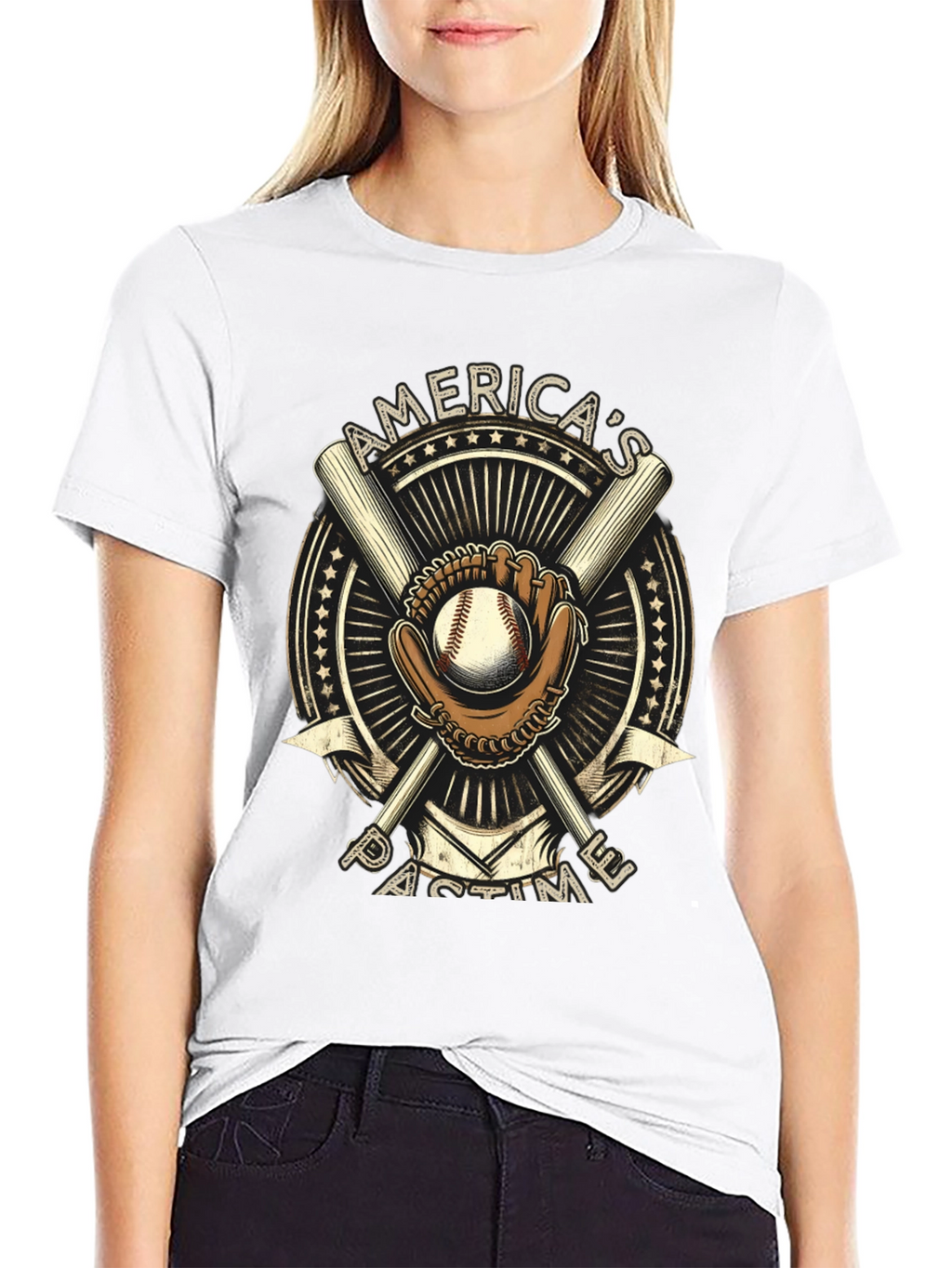 Americas Pastime Baseball Graphic T-Shirt