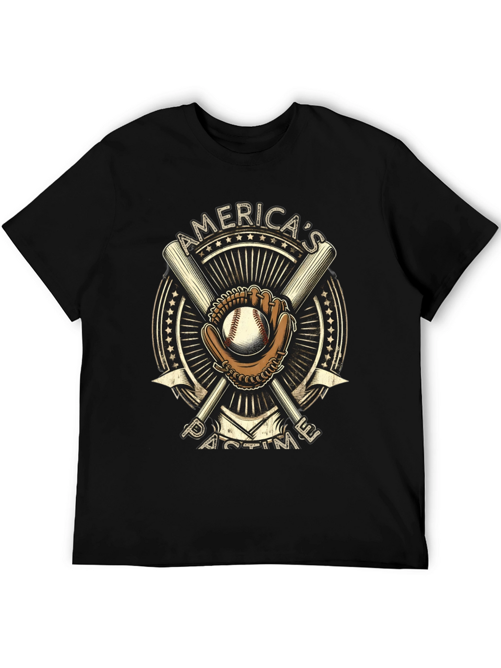 Americas Pastime Baseball Graphic T-Shirt