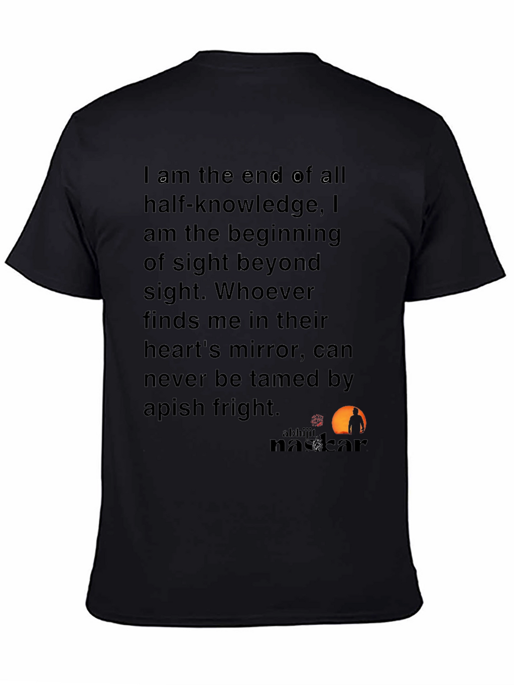 Philosophical Black T-Shirt - End of Half-Knowledge