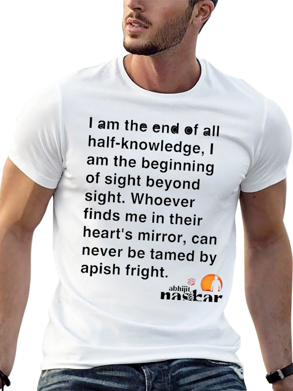 Philosophical Black T-Shirt - End of Half-Knowledge