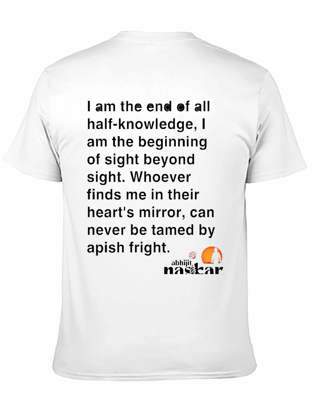 Philosophical Black T-Shirt - End of Half-Knowledge