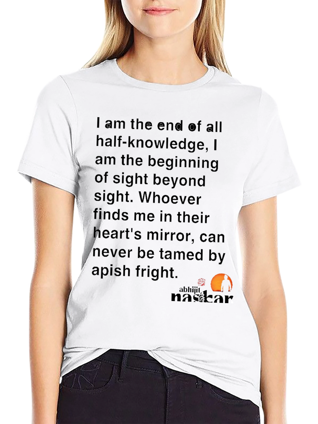 Philosophical Black T-Shirt - End of Half-Knowledge