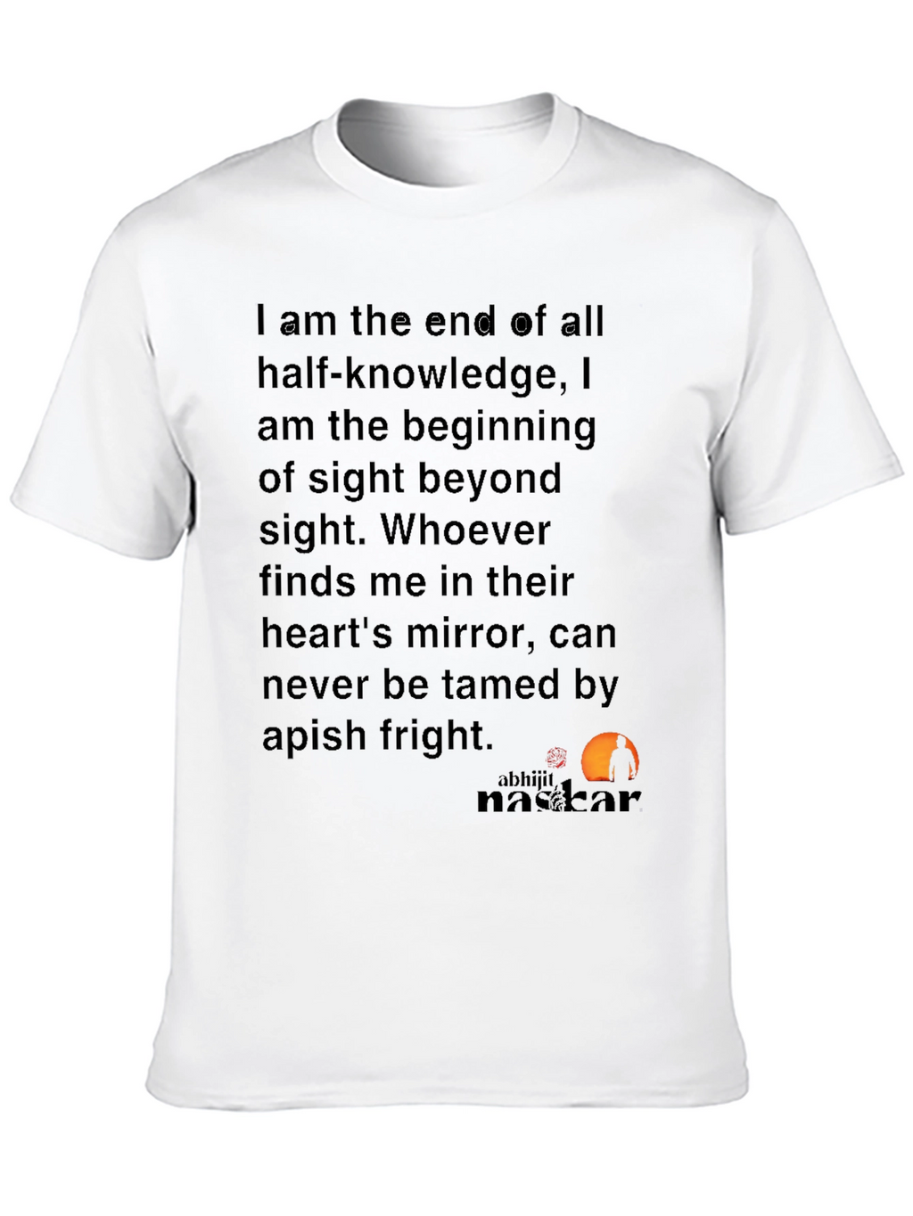 Philosophical Black T-Shirt - End of Half-Knowledge