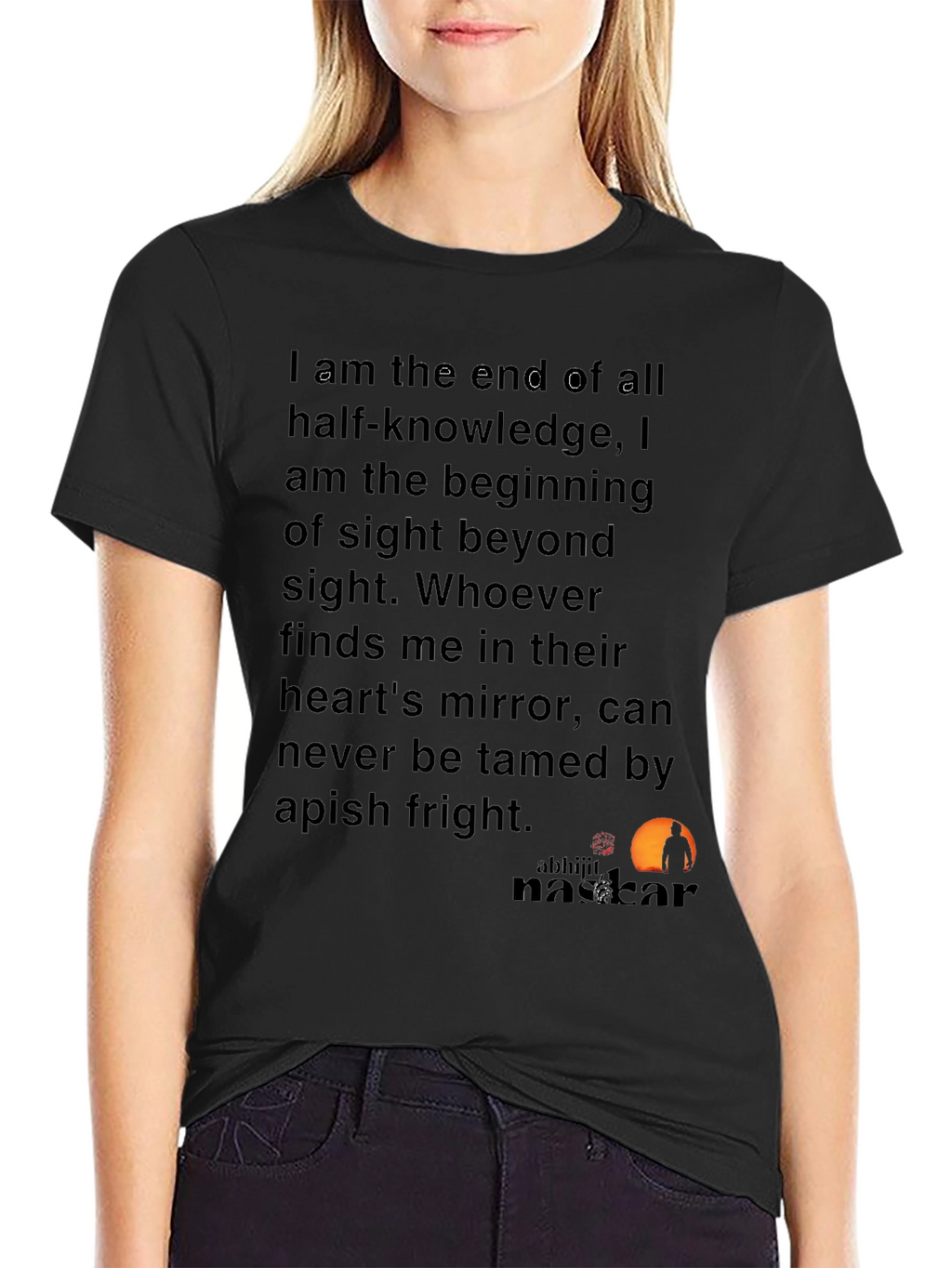 Philosophical Black T-Shirt - End of Half-Knowledge