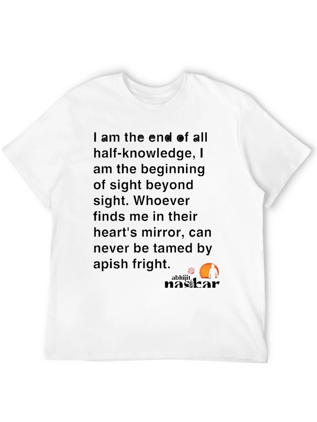Philosophical Black T-Shirt - End of Half-Knowledge
