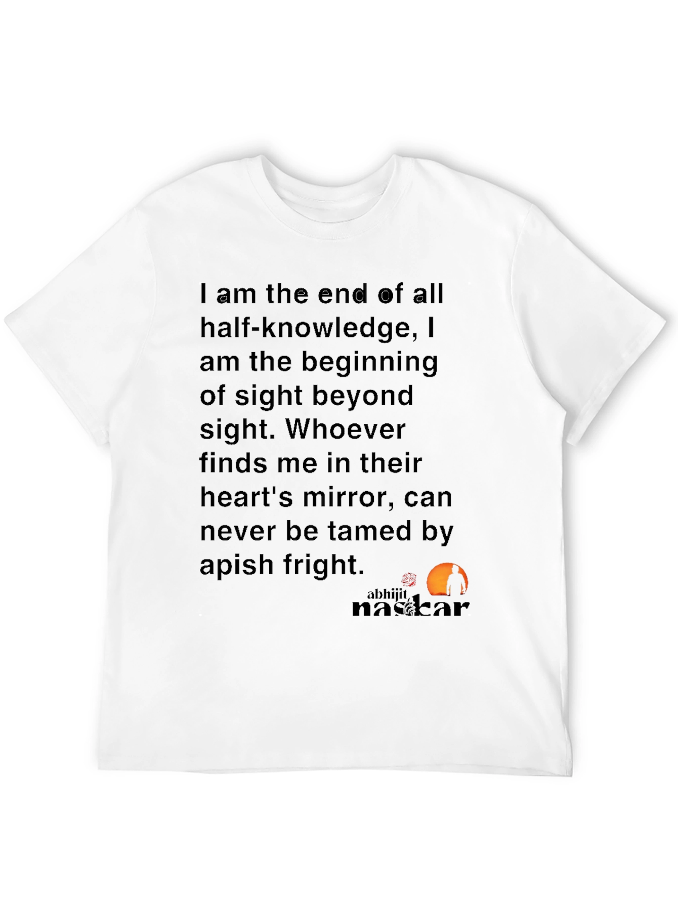 Philosophical Black T-Shirt - End of Half-Knowledge