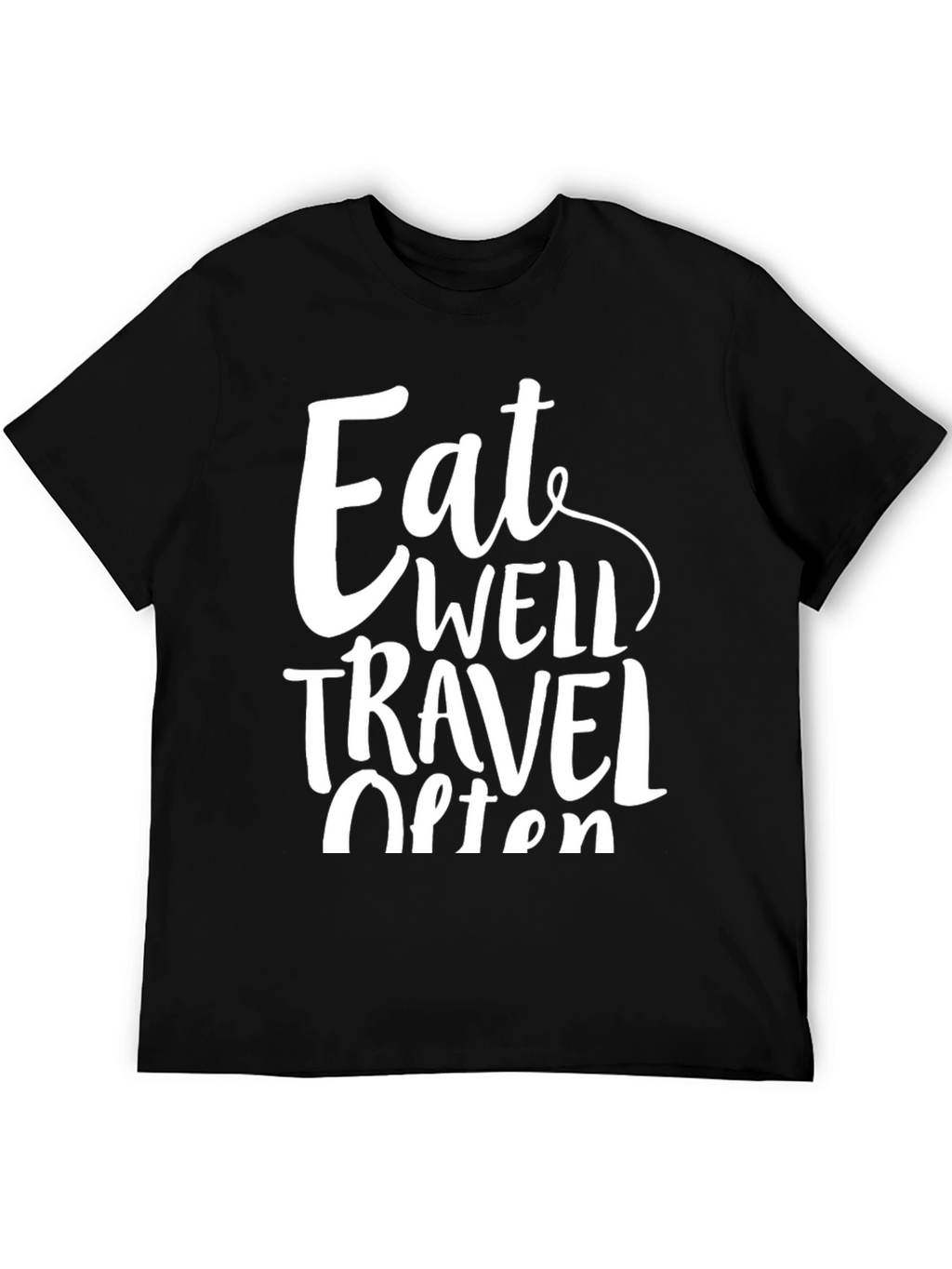 Eat Well Travel Often Black Graphic T-Shirt