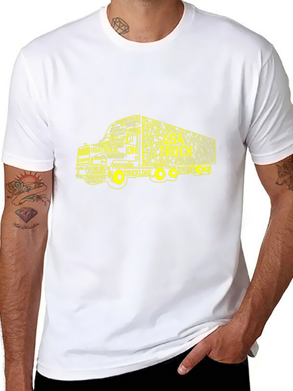 USA Truck Word Art Graphic T-Shirt