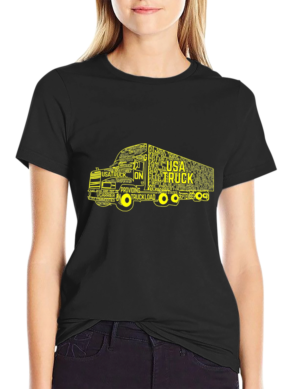 USA Truck Word Art Graphic T-Shirt
