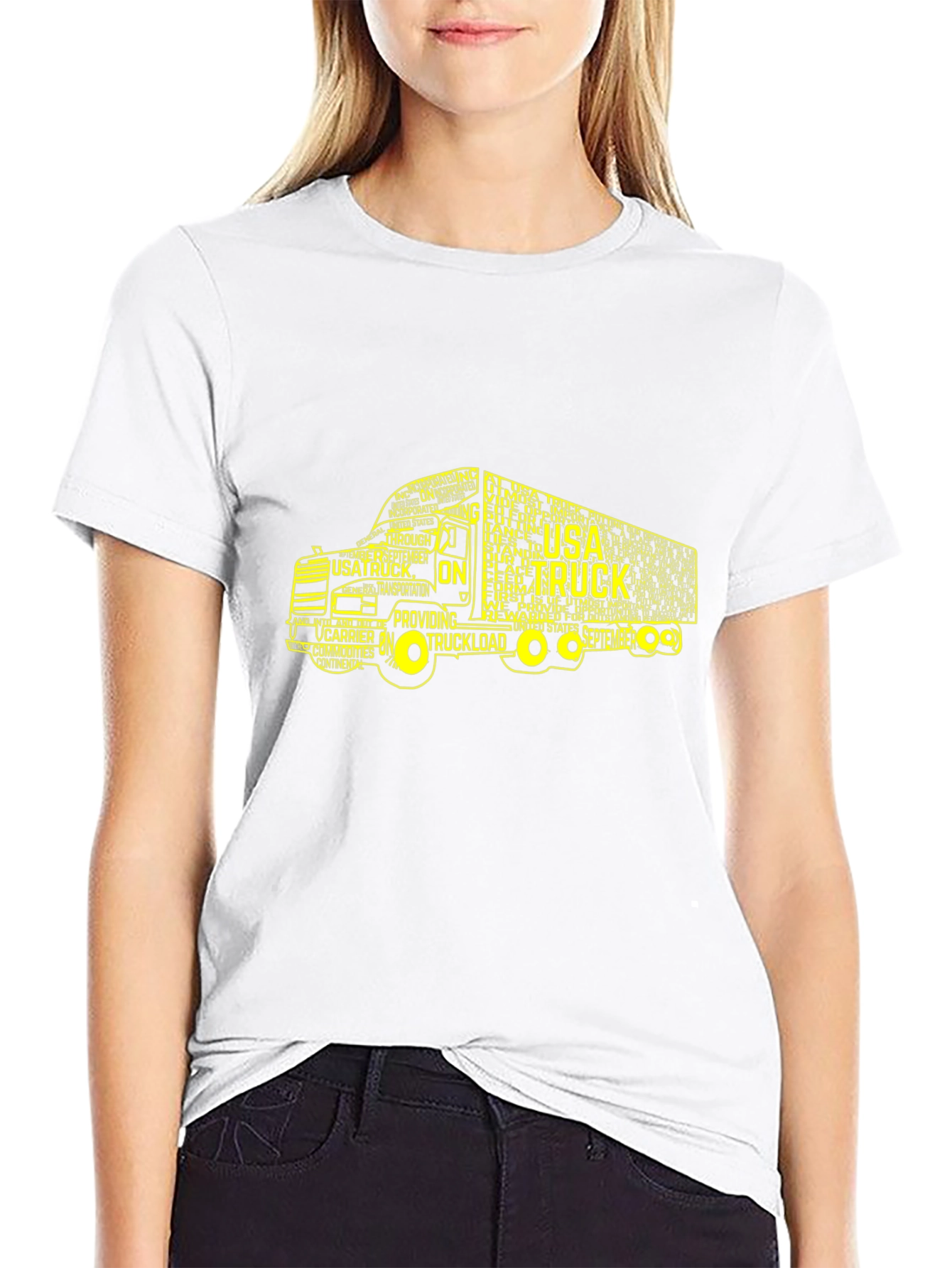 USA Truck Word Art Graphic T-Shirt