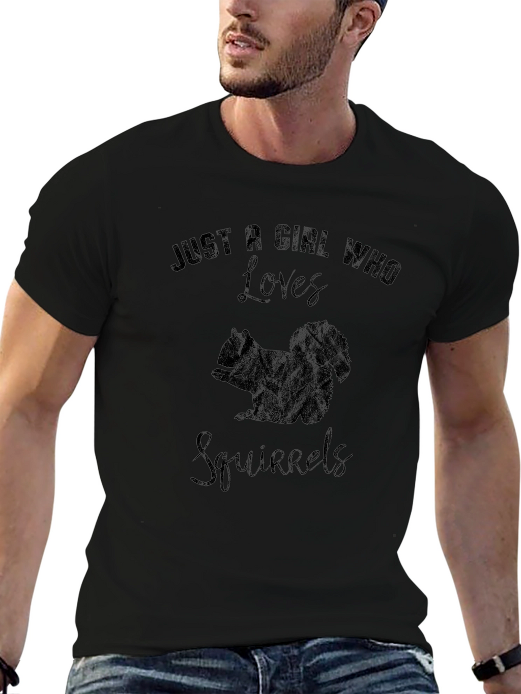Squirrel Lovers Black T-Shirt