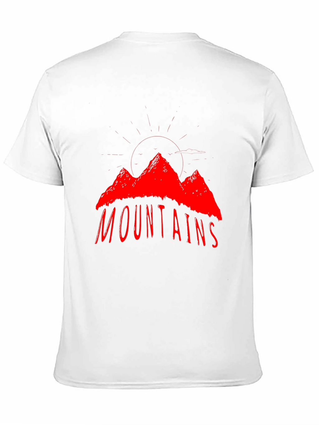 Mountains Graphic T-Shirt - Red Print on Black