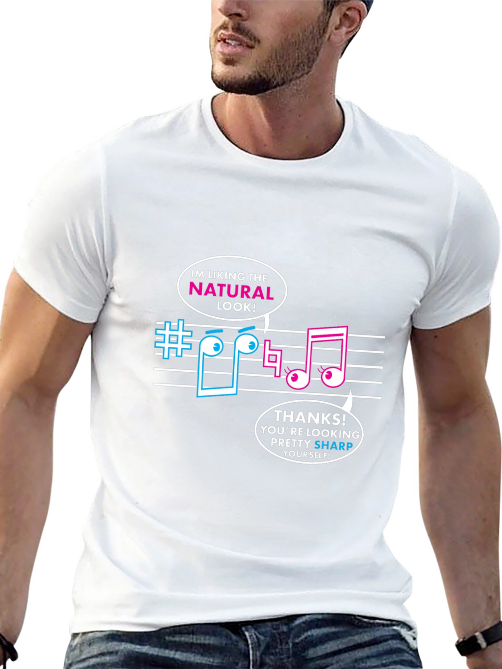 Musical Pun Black T-Shirt - Natural Look Sharp Tee