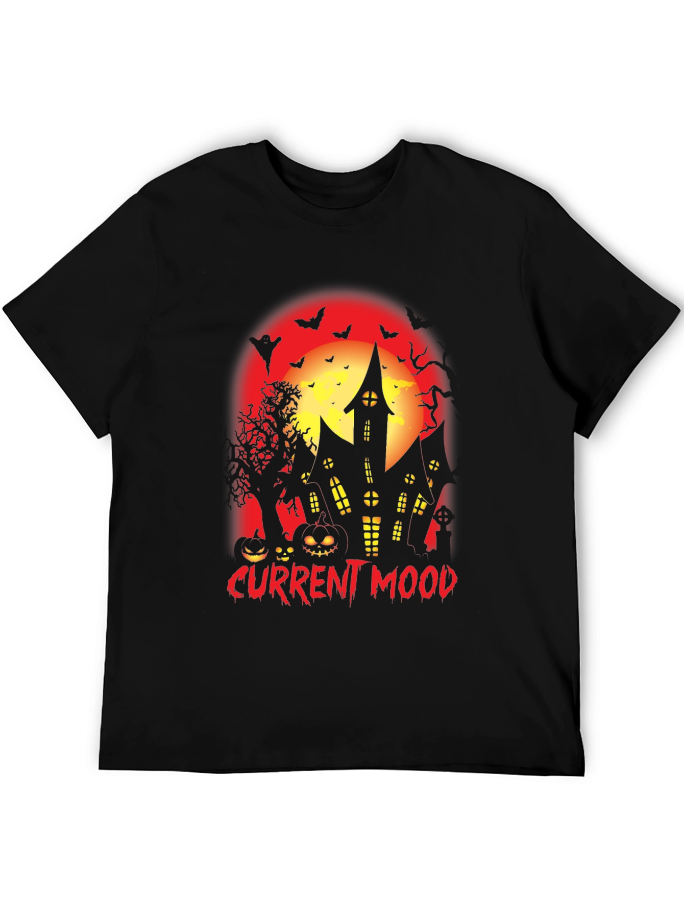 Current Mood Halloween Spooky Haunted House T-Shirt