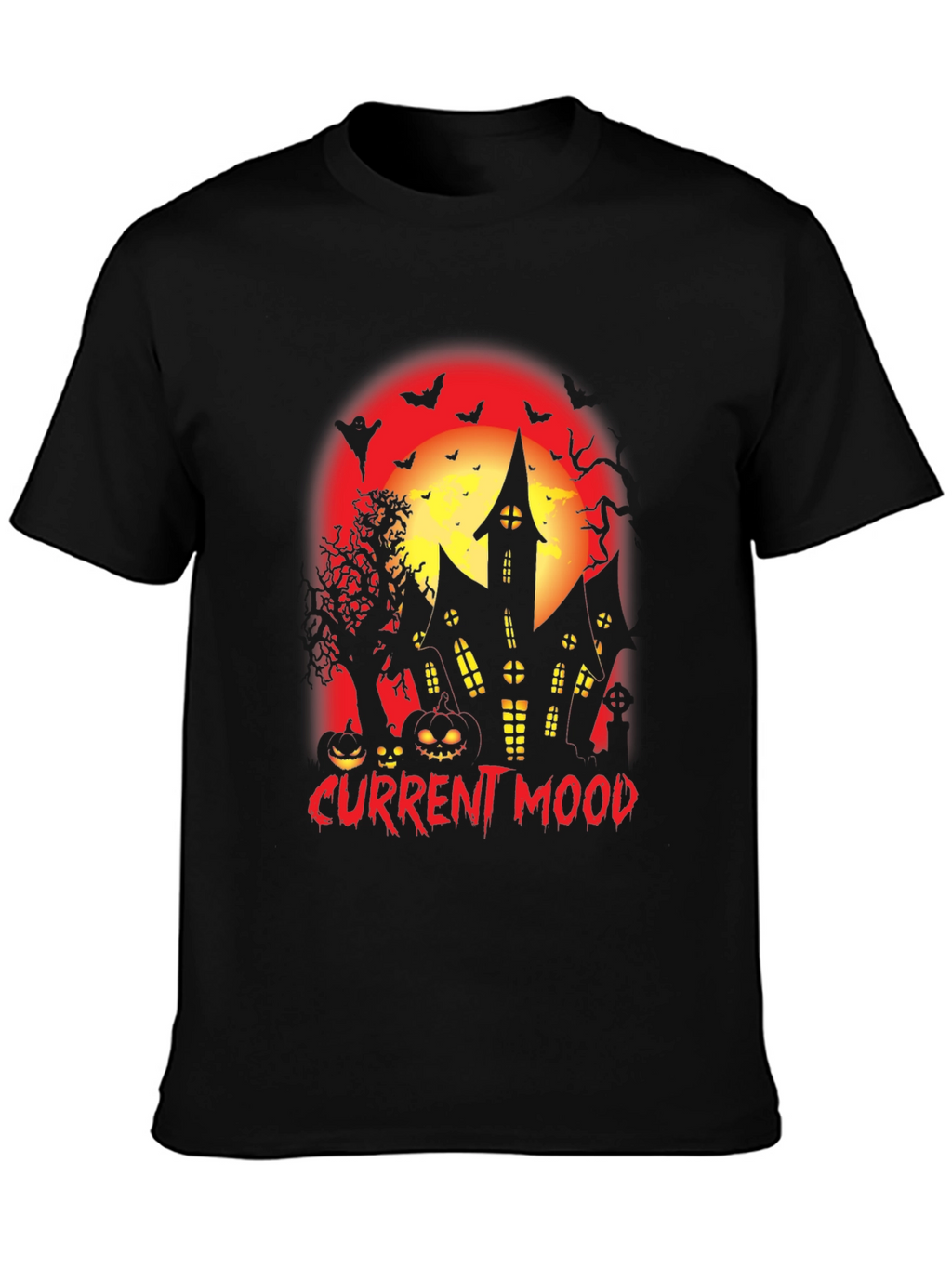 Current Mood Halloween Spooky Haunted House T-Shirt