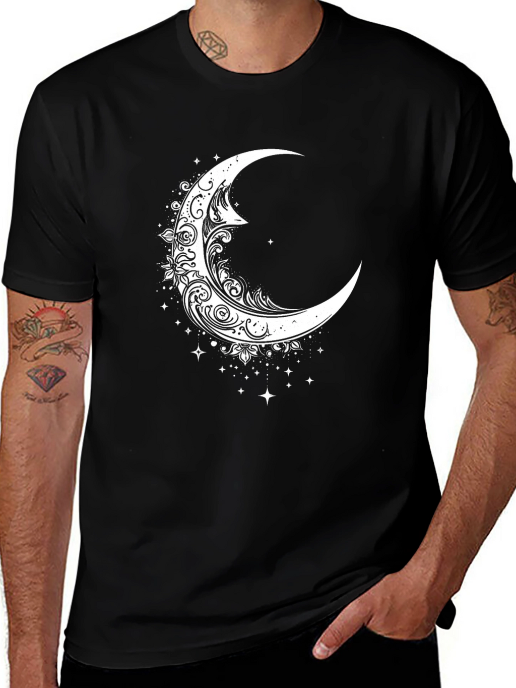 Crescent Moon Graphic Tee - Celestial Style