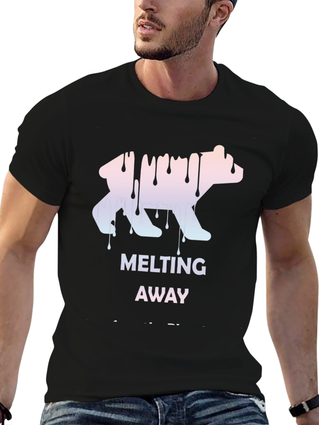 Melting Away Graphic Tee - Cool Bear Design T-Shirt