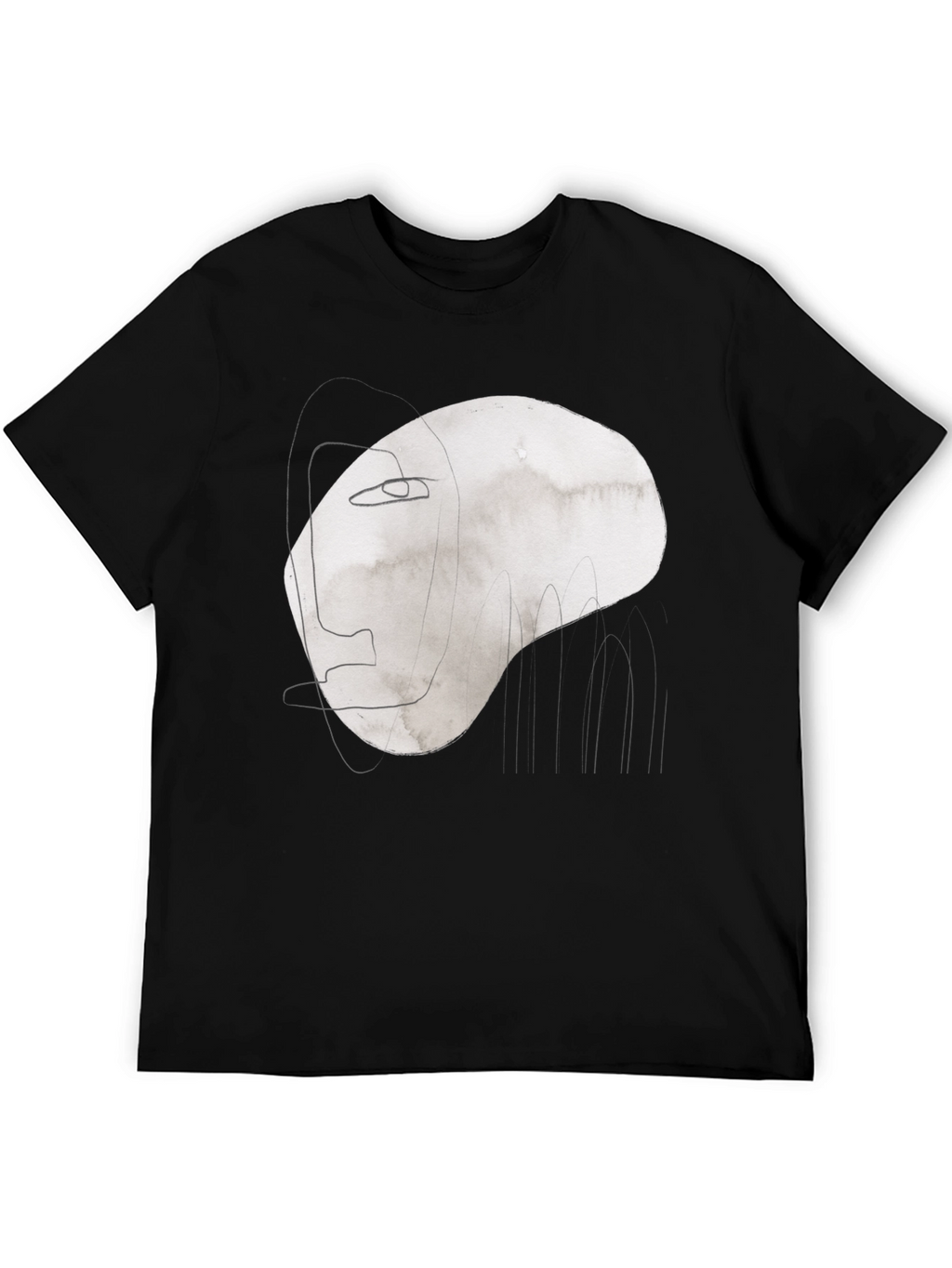 Abstract Face Graphic Tee - Modern Art T-Shirt